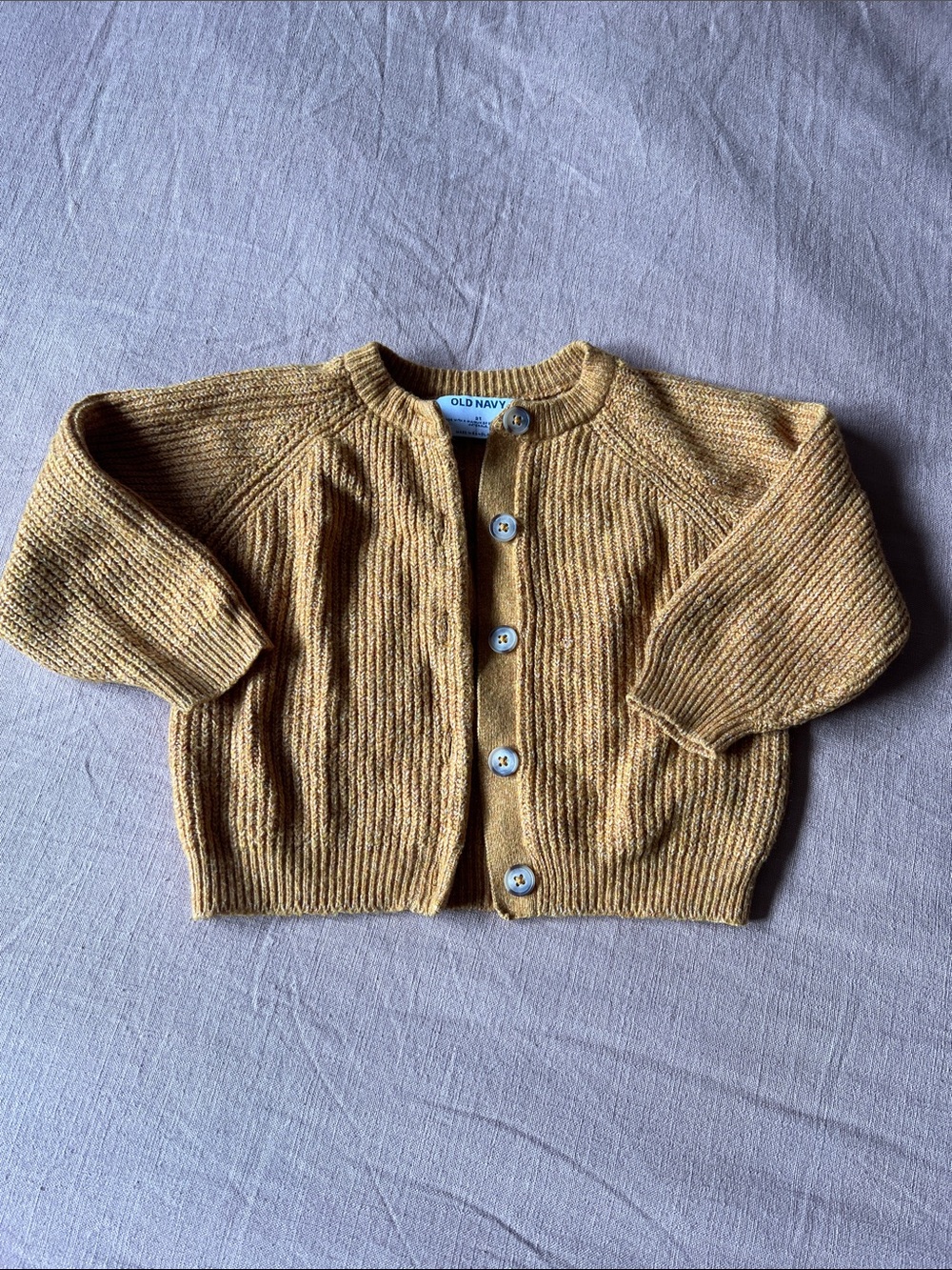 2T Old Navy Kids Mustard Ribbed Button Cardigan